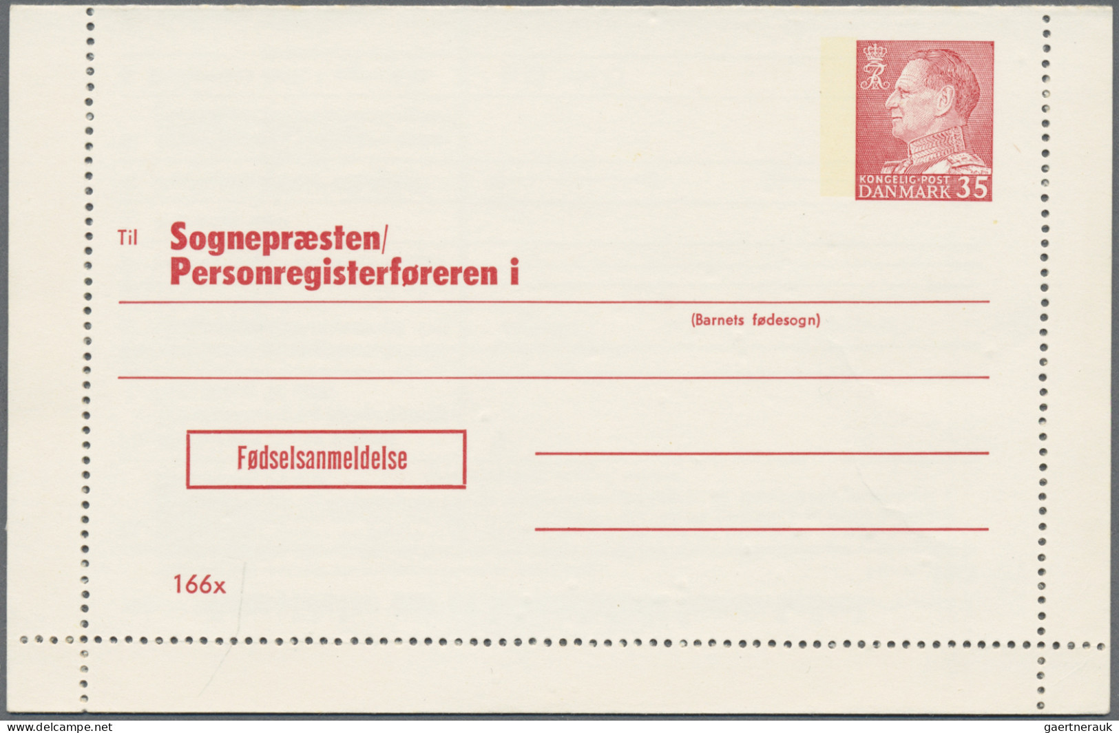 Denmark - postal stationery: 1953/1965, Letter Cards for Population Register, lo