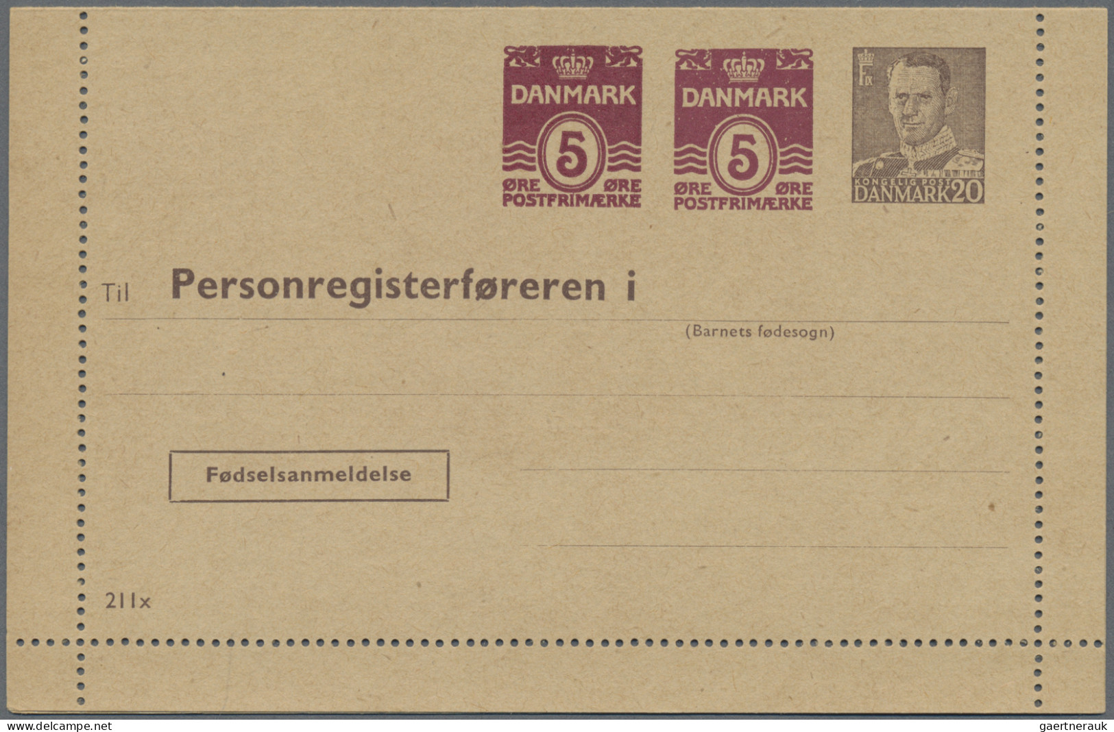 Denmark - Postal Stationery: 1953/1965, Letter Cards For Population Register, Lo - Ganzsachen