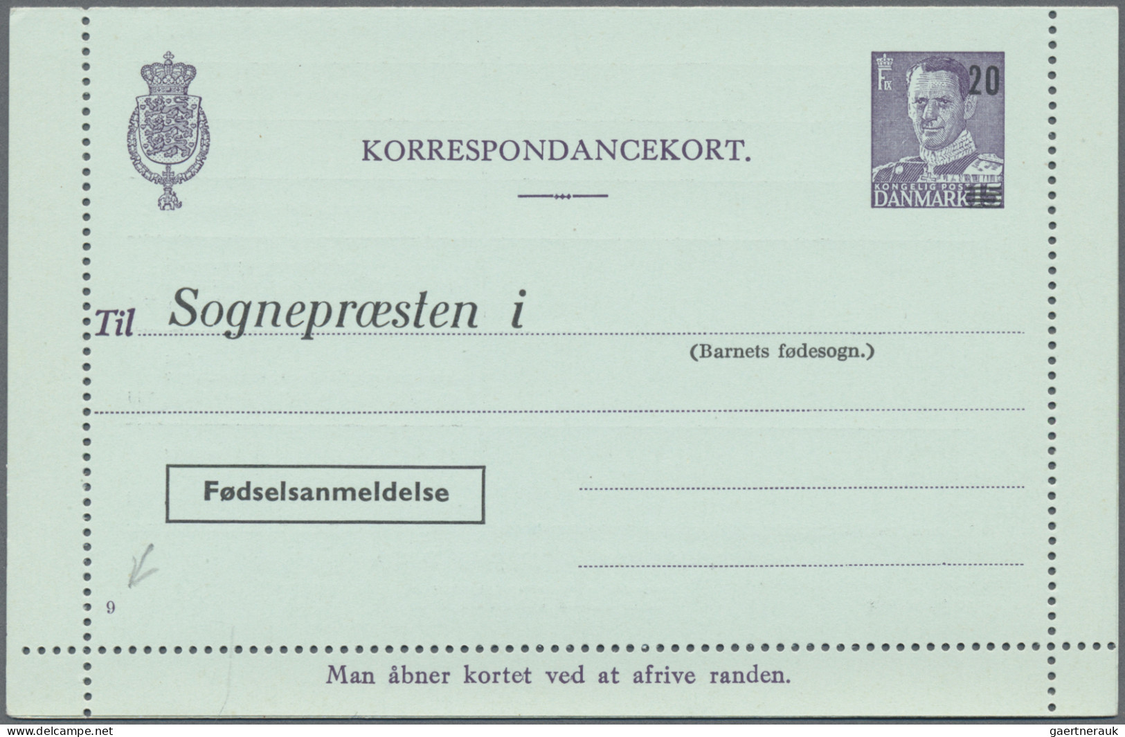 Denmark - Postal Stationery: 1953/1965, Letter Cards For Population Register, Lo - Ganzsachen
