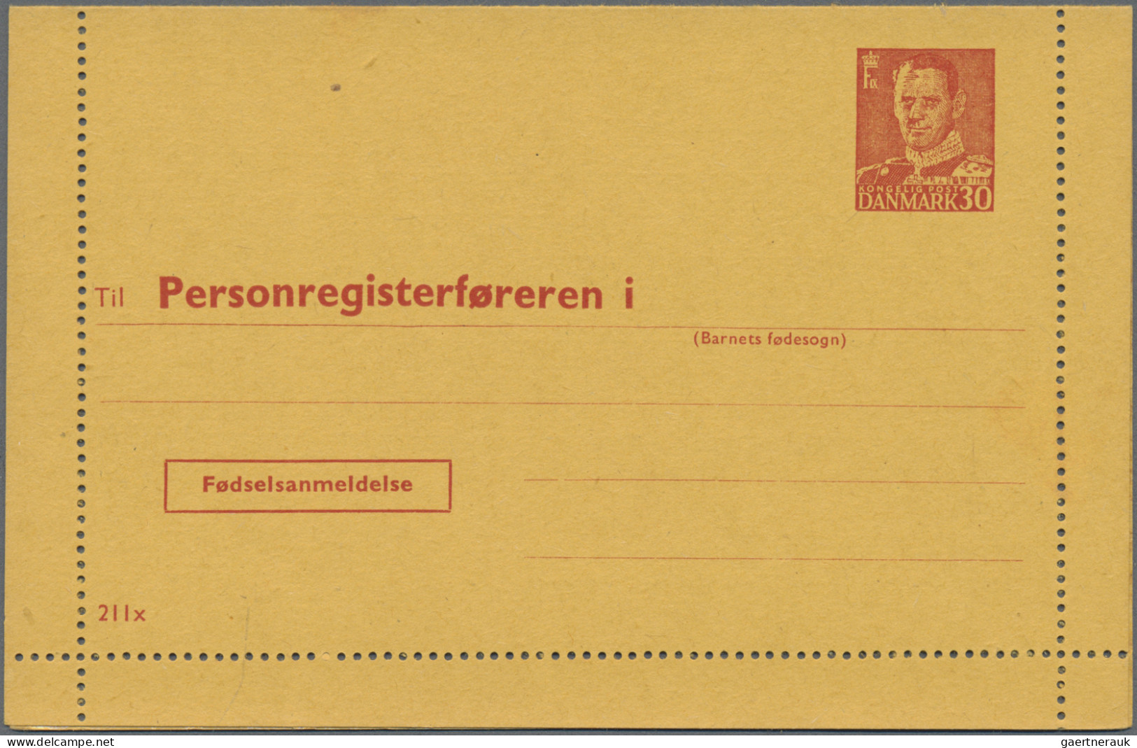 Denmark - Postal Stationery: 1953/1965, Letter Cards For Population Register, Lo - Interi Postali