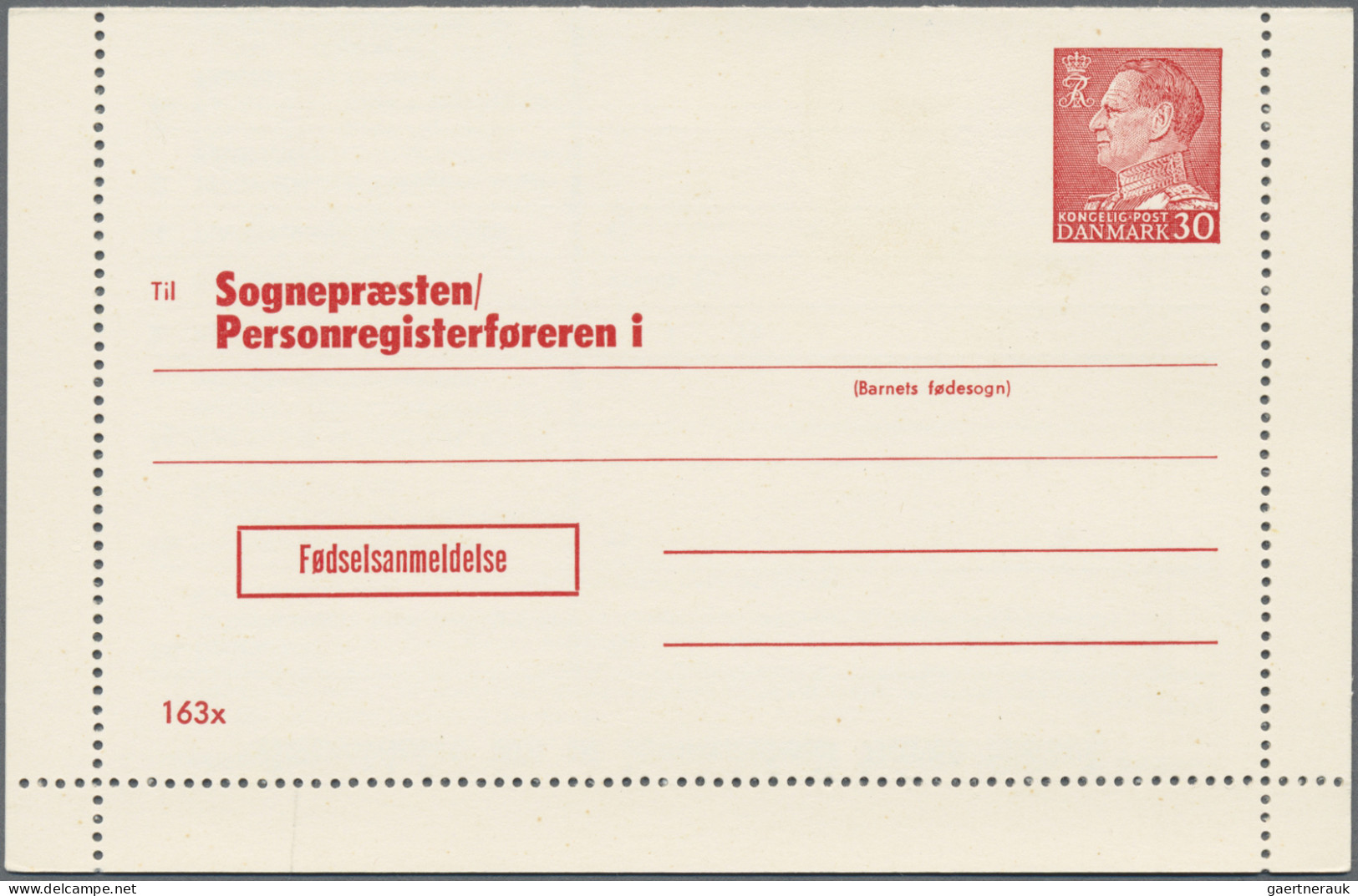 Denmark - postal stationery: 1953/1965, Letter Cards for Population Register, lo