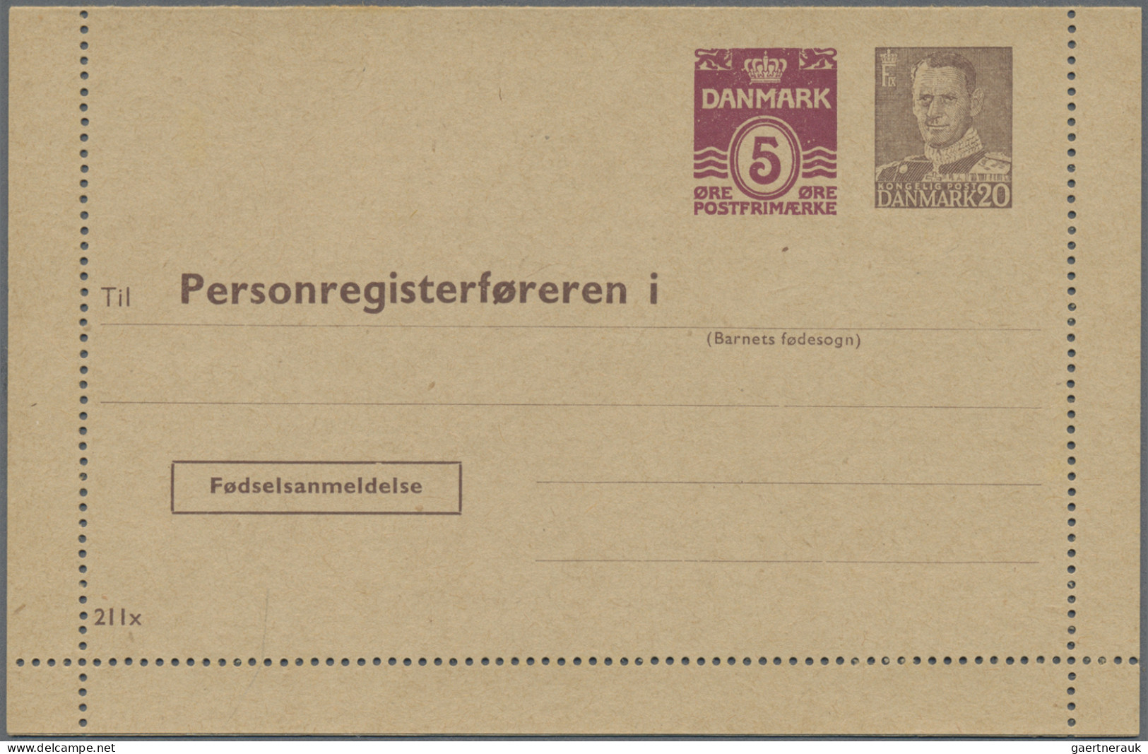 Denmark - Postal Stationery: 1953/1965, Letter Cards For Population Register, Lo - Postwaardestukken