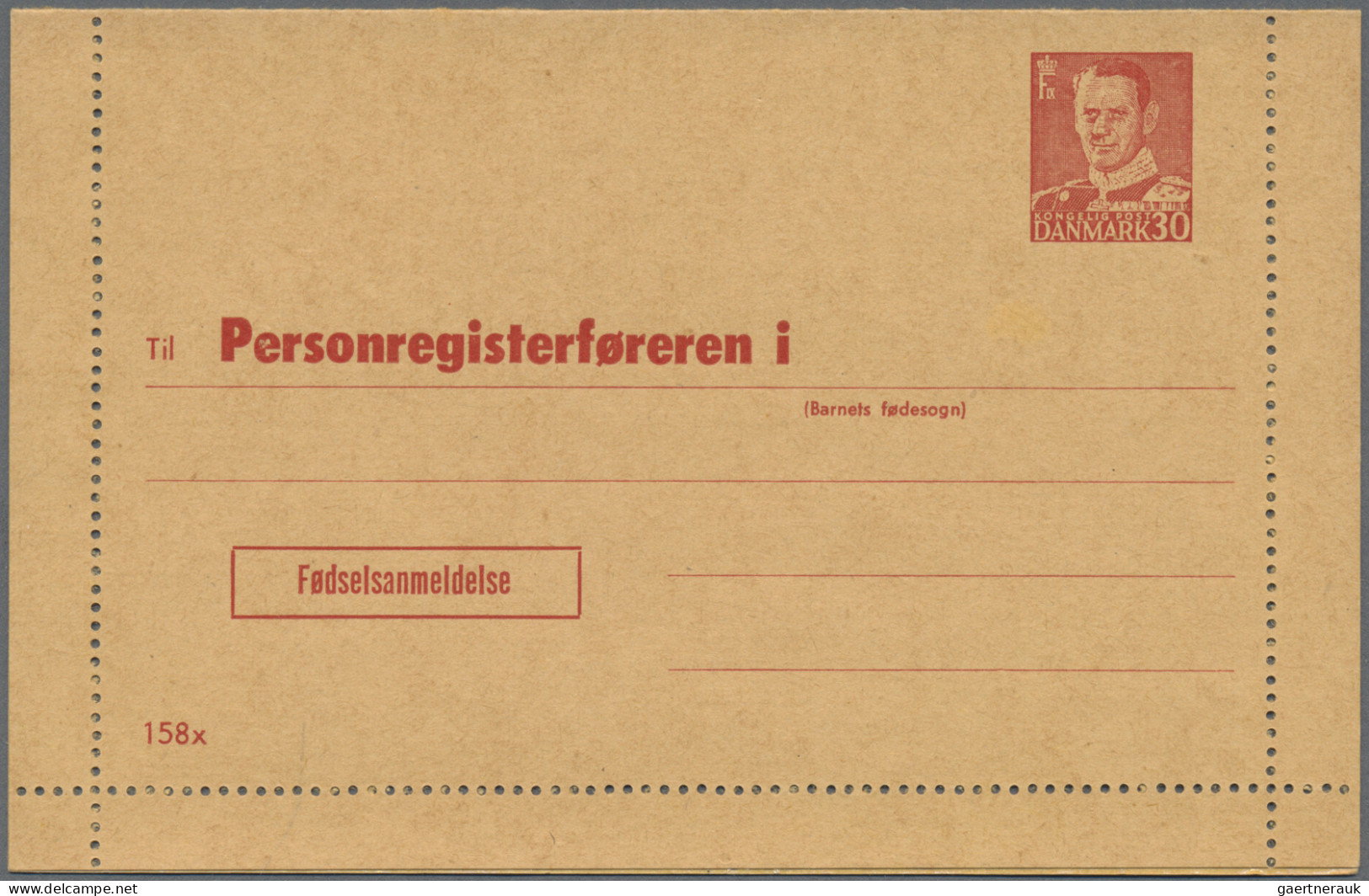 Denmark - Postal Stationery: 1953/1965, Letter Cards For Population Register, Lo - Ganzsachen
