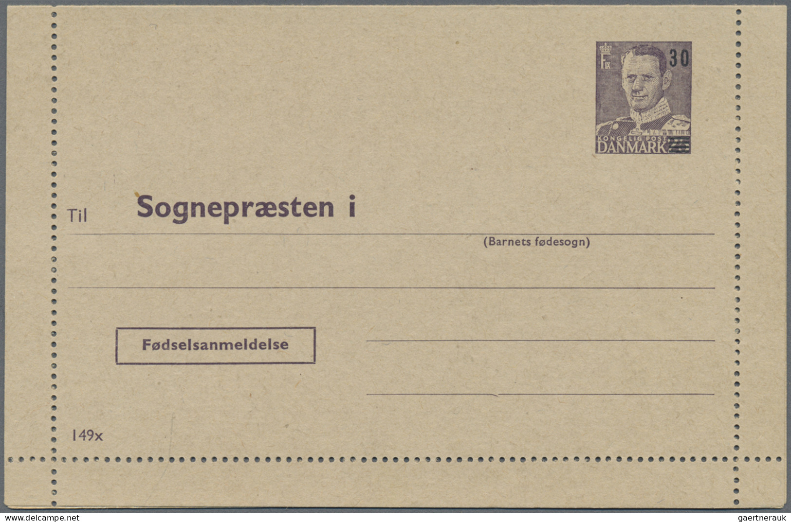 Denmark - postal stationery: 1953/1965, Letter Cards for Population Register, lo