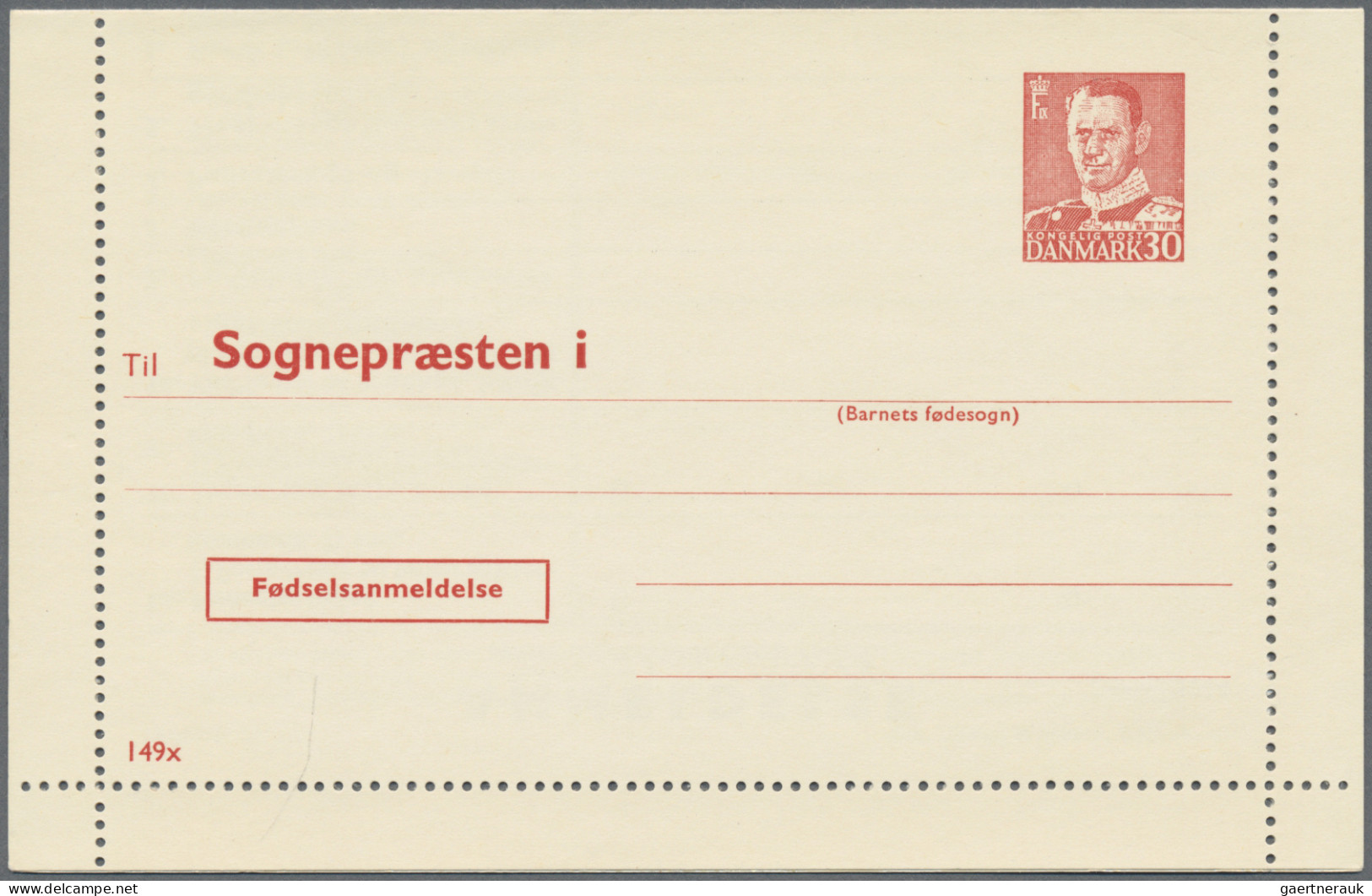 Denmark - postal stationery: 1953/1965, Letter Cards for Population Register, lo