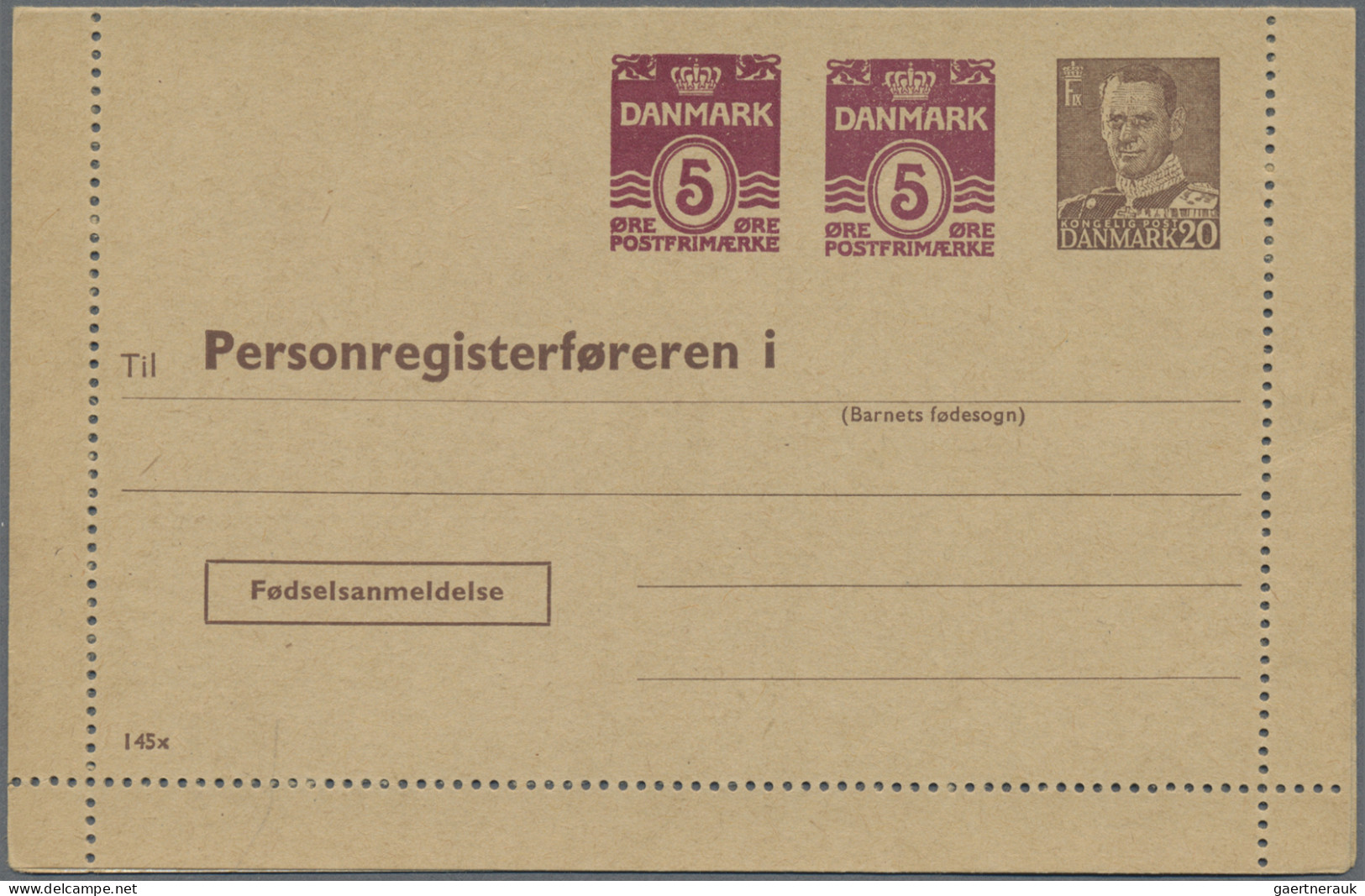 Denmark - Postal Stationery: 1953/1967, Letter Cards For Population Register, Lo - Postwaardestukken