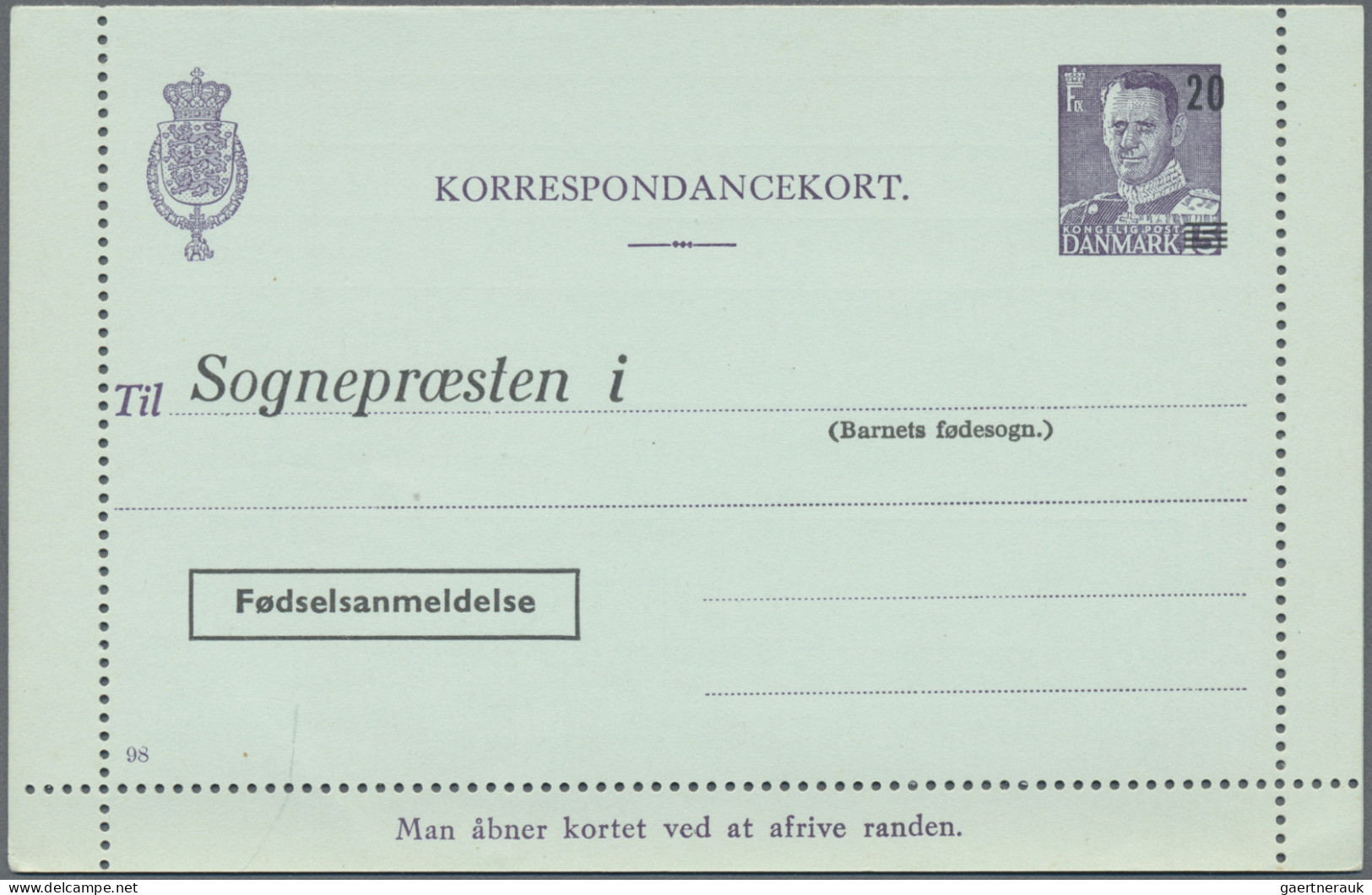 Denmark - Postal Stationery: 1953/1967, Letter Cards For Population Register, Lo - Enteros Postales