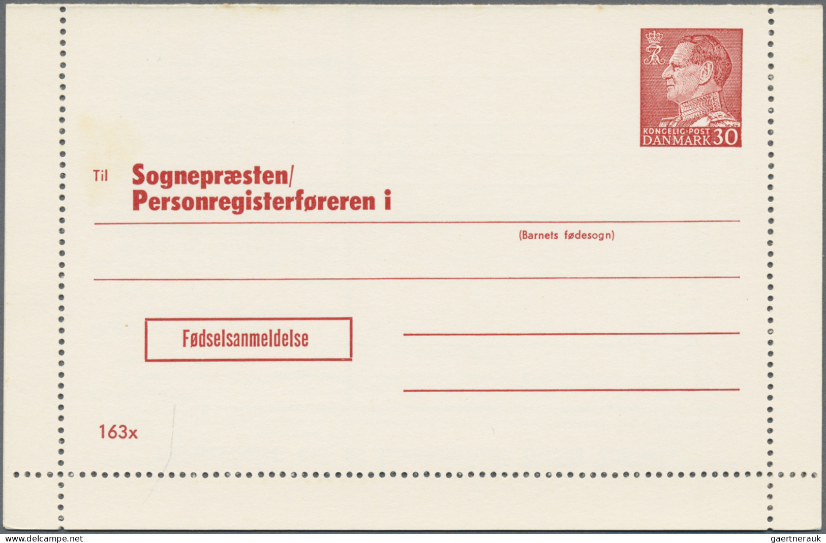 Denmark - Postal Stationery: 1953/1967, Letter Cards For Population Register, Lo - Postal Stationery