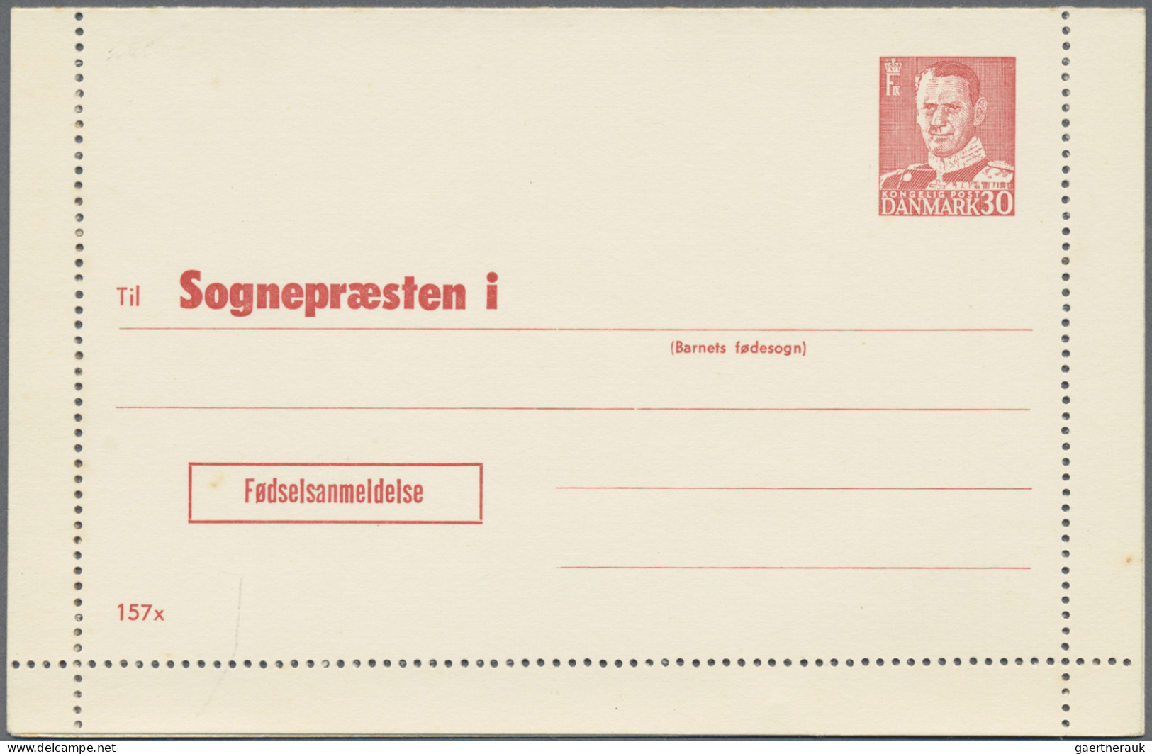 Denmark - postal stationery: 1953/1967, Letter Cards for Population Register, lo