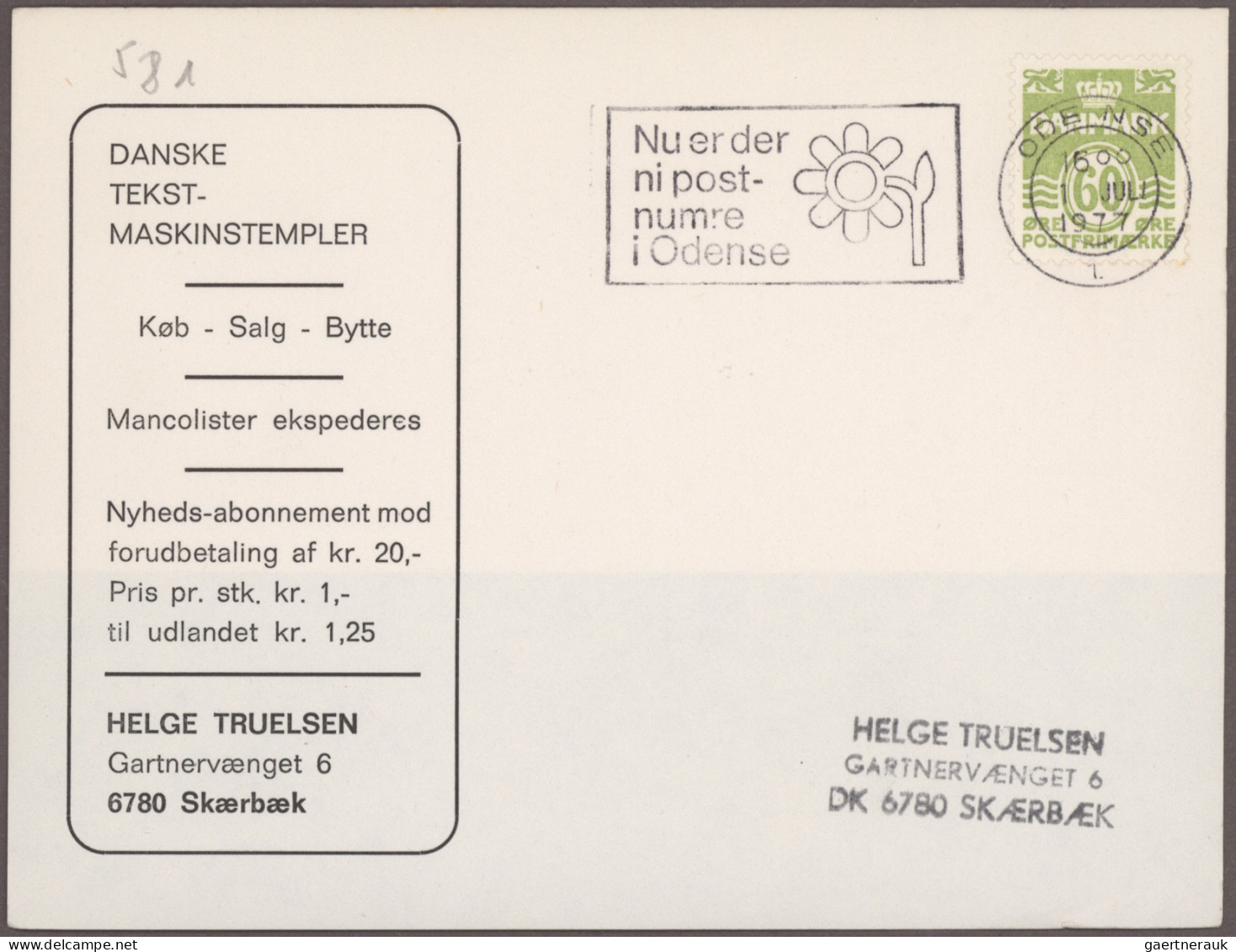 Denmark - post marks: 1975/1989 (ca.), SLOGAN MARKS, holding of 1000+ covers/car