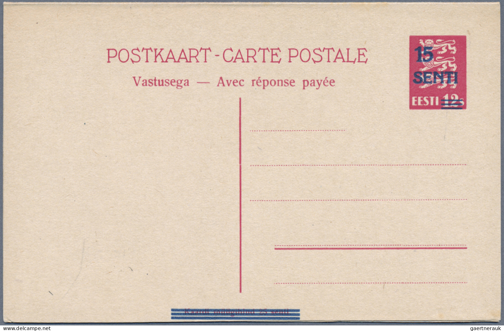 Estonia - Postal Stationery: 1923/1940, Collection Of 18 Different Unused Statio - Estonia