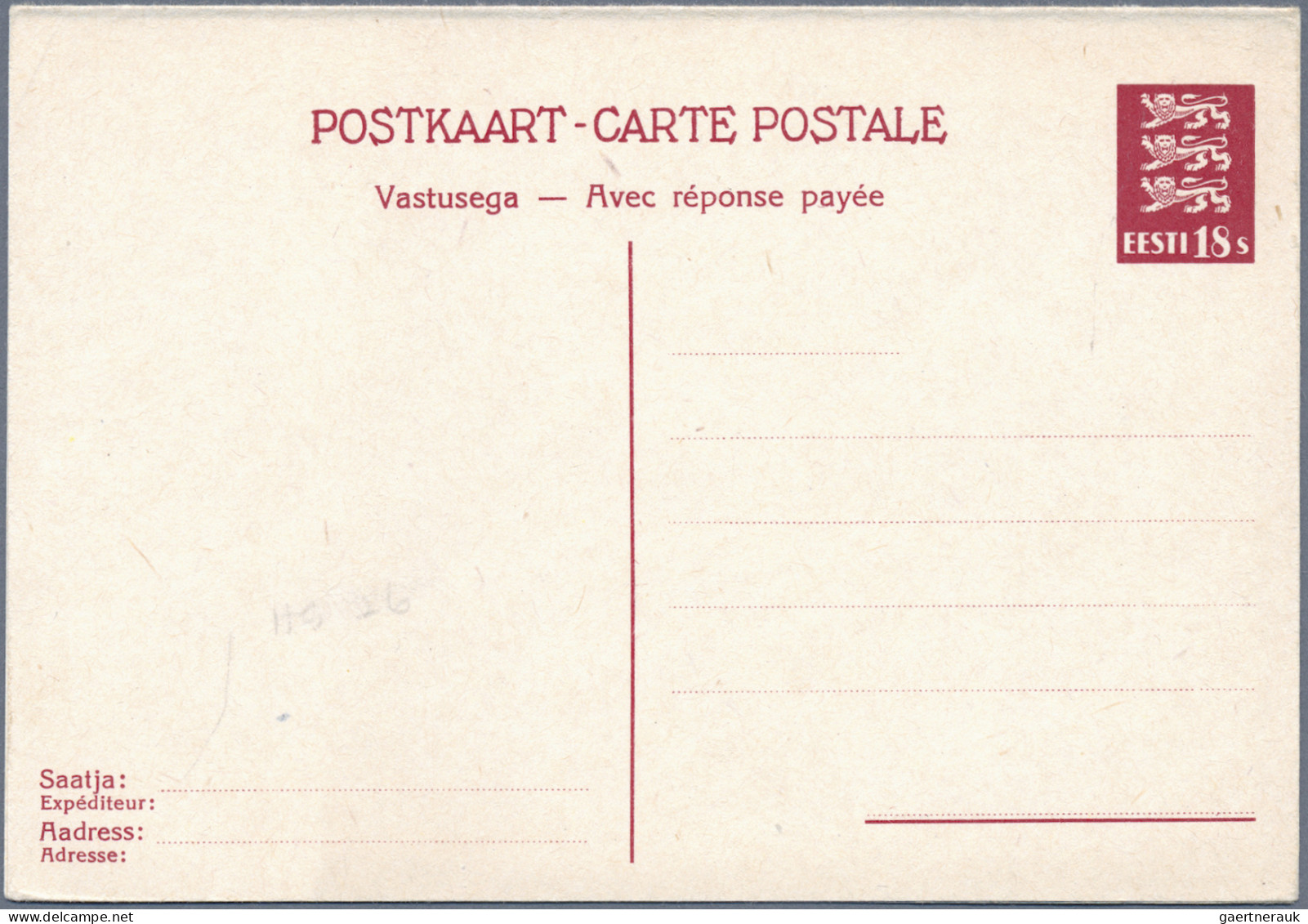 Estonia - Postal Stationery: 1923/1940, Collection Of 18 Different Unused Statio - Estonie