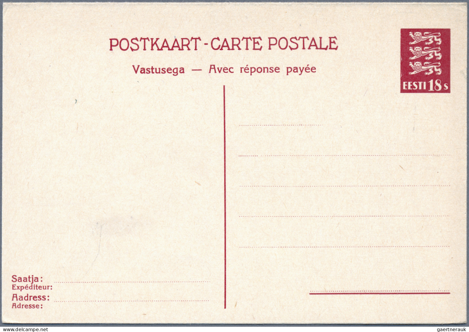 Estonia - Postal Stationery: 1923/1940, Collection Of 19 Different Unused Statio - Estland