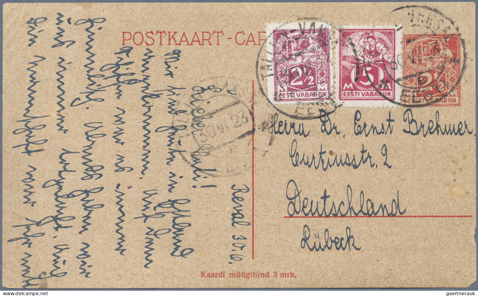 Estonia - Postal Stationery: 1924/1937, Lot Of 13 Commercially Used Stationery C - Estonie