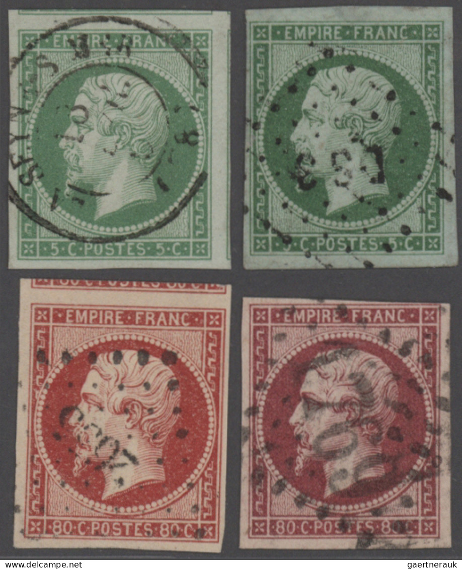France: 1849/1853 Group Of 14 Covers Franked By Imperf Ceres Or Napoleon Stamps - Collections