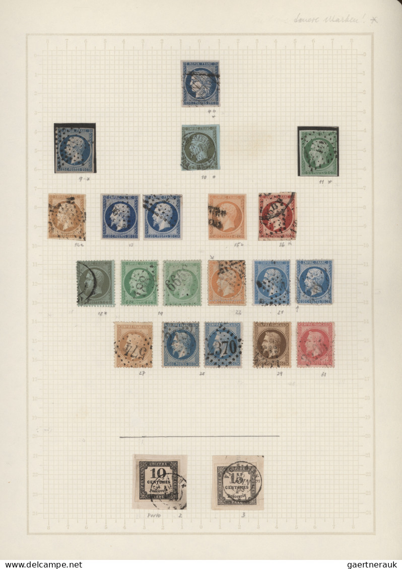 France: 1849/1970's Ca.: Collection Of Mint And Used Stamps In A Binder And A St - Collezioni