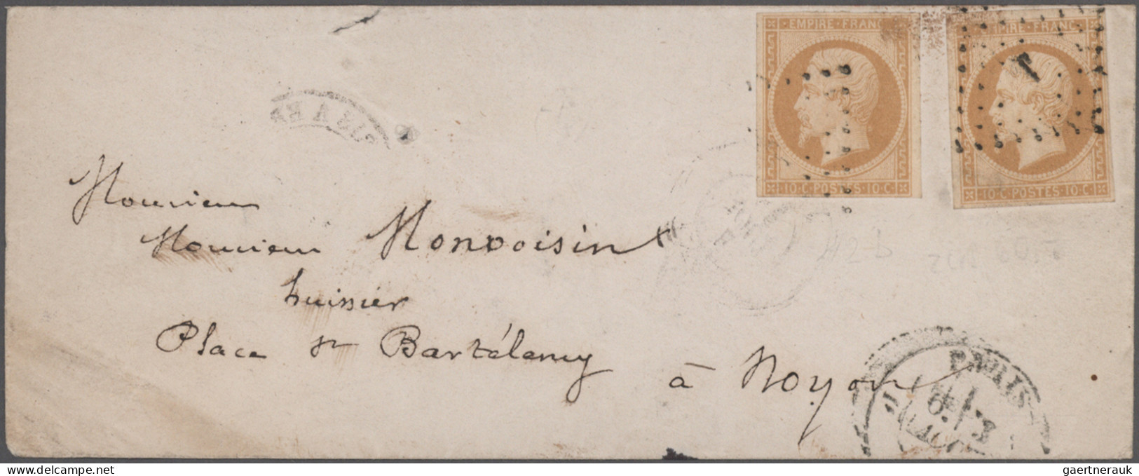 France: 1852/1874, Assortment Of Apprx. 188 Letters Bearing Frankings Ceres+Napo - Collections