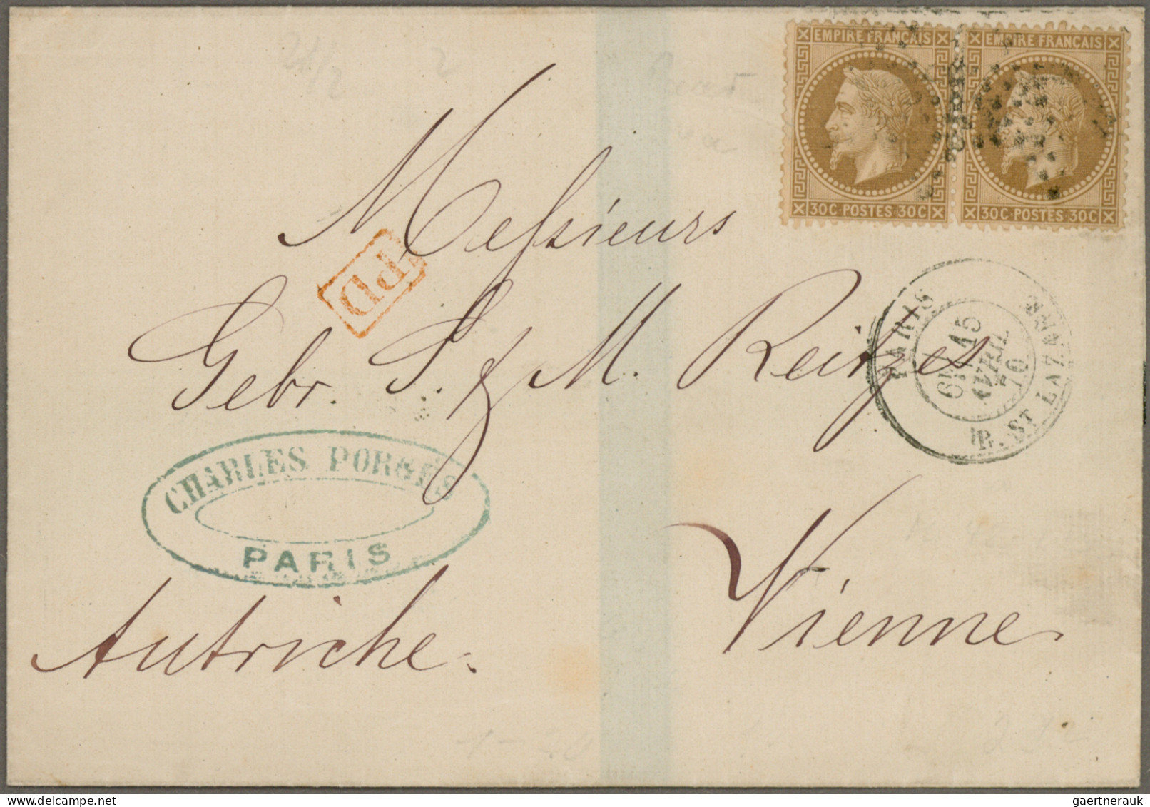 France: 1862/1871 Napoleon Group Of 14 Covers And 9 Used Stamps, With Single Mul - Sammlungen