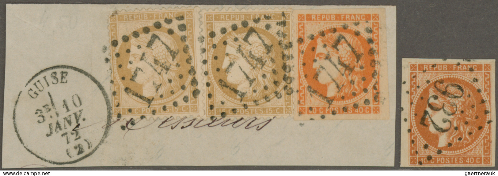 France: 1870 Bordeaux Issue: Group Of Eight Covers Franked By Imperf Ceres Stamp - Sammlungen