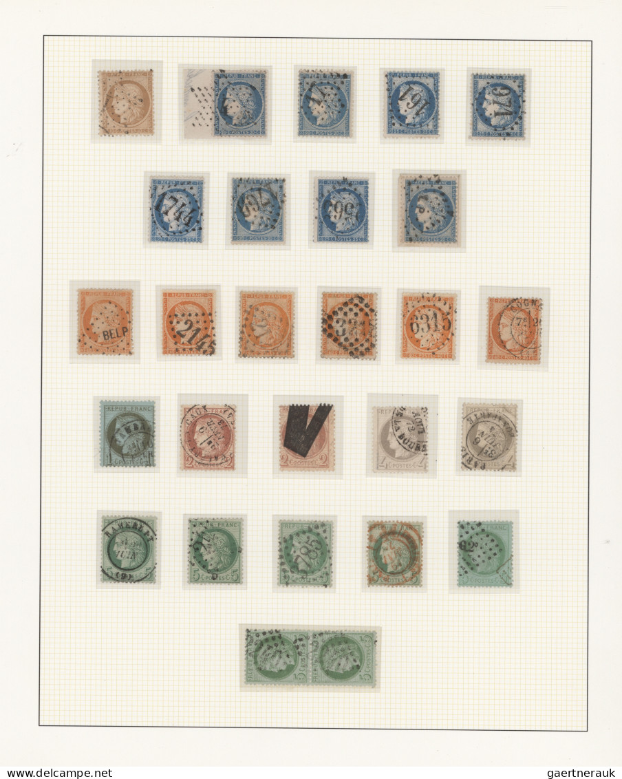 France: 1870/1900, Fine Used Collection Of 136 Stamps Ceres And Sage Neatly Arra - Collections