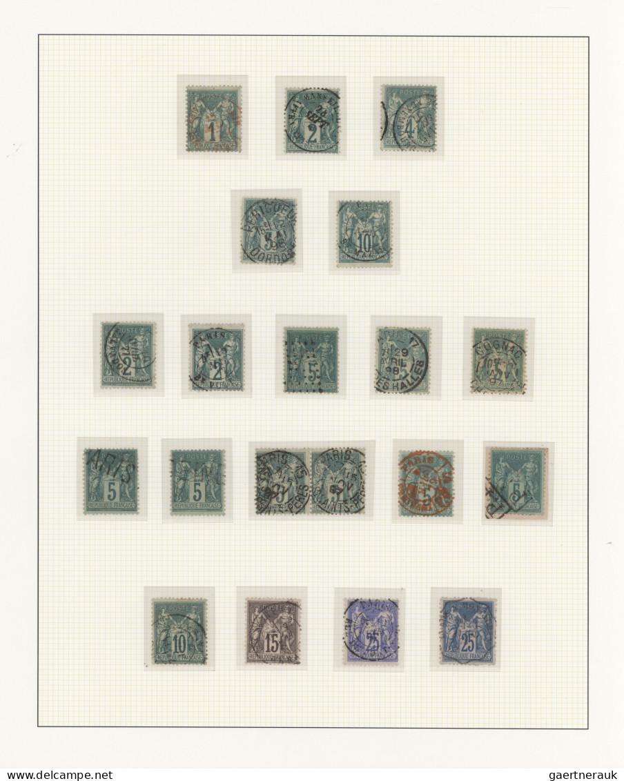 France: 1870/1900, Fine Used Collection Of 136 Stamps Ceres And Sage Neatly Arra - Collections