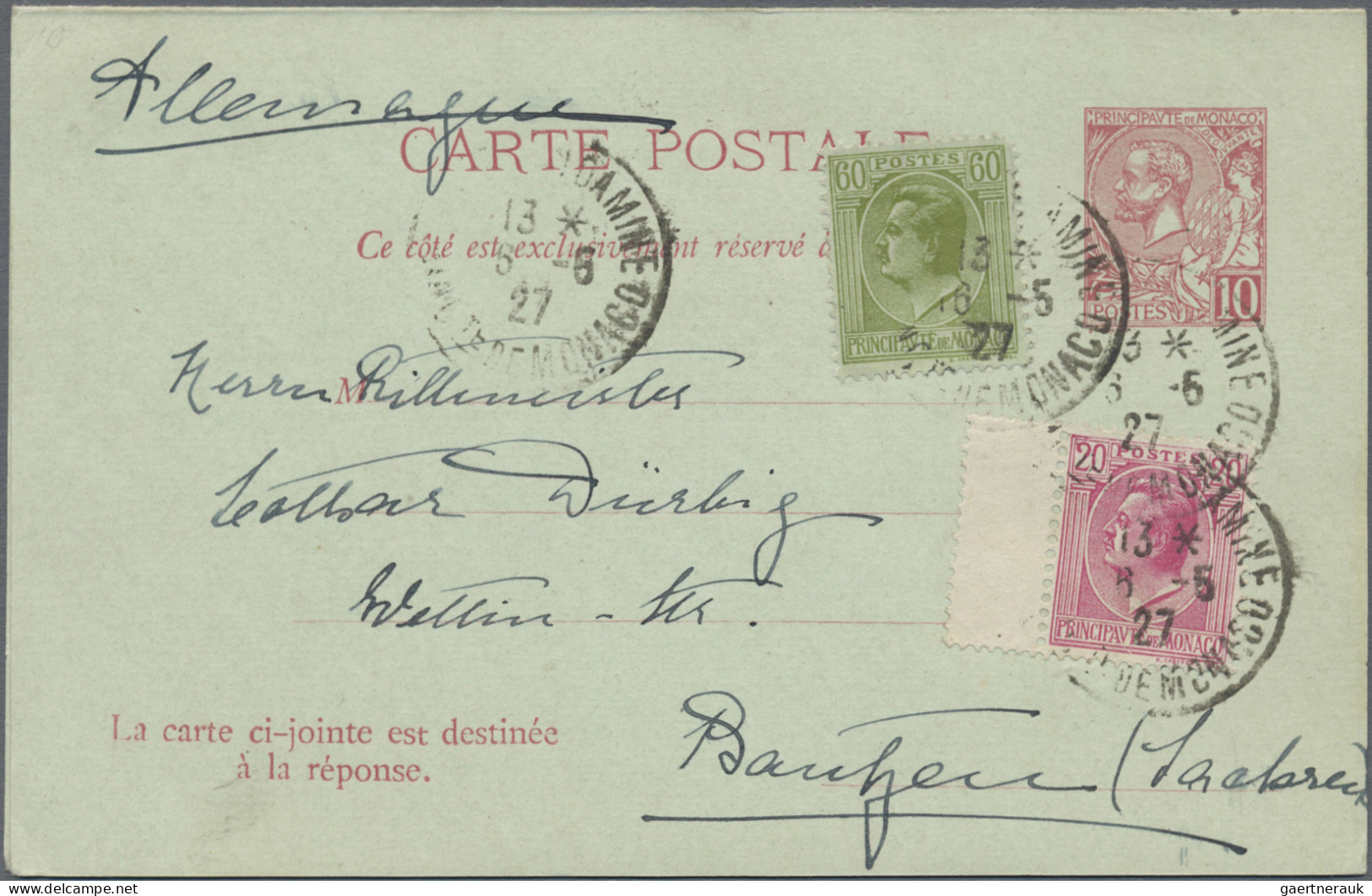 France: 1886/1942, France+Monaco, lot of 15 covers/cards, used stationeries, air