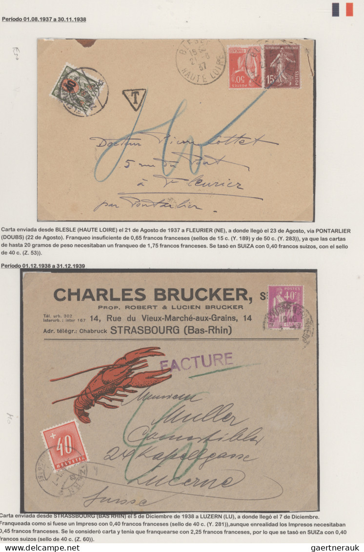 France: 1900/1938 ca.: Collection of 38 covers, postcards and postal stationery