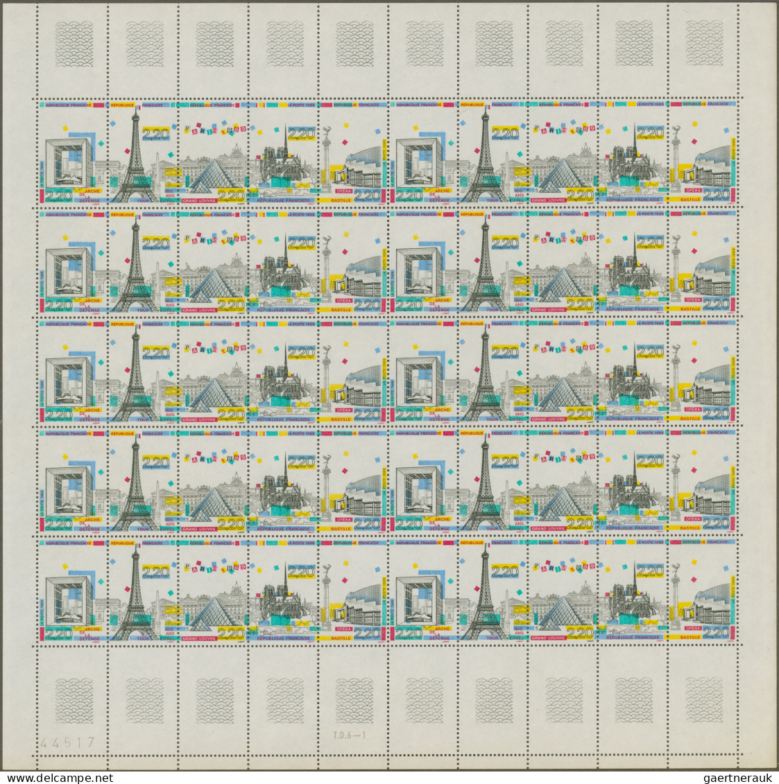 France: 1949/1989, Souvenir Sheet 100 Years Of Stamps In Complete Miniature Shee - Colecciones Completas