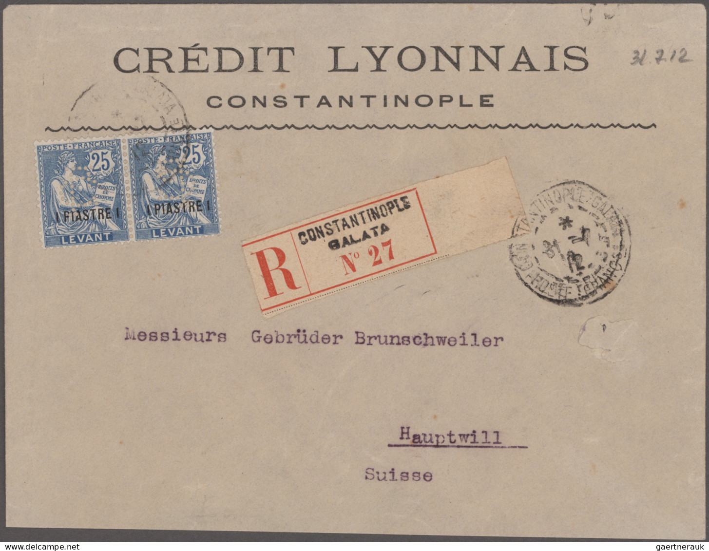 French Post Offices In The Levant: 1900/1922 Group Of 15 Covers, Picture Postcar - Altri & Non Classificati