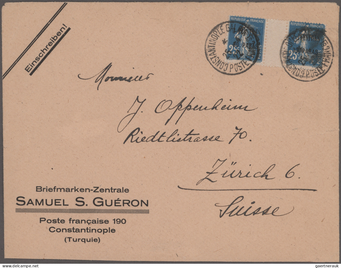 French Post Offices In The Levant: 1900/1922 Group Of 15 Covers, Picture Postcar - Autres & Non Classés