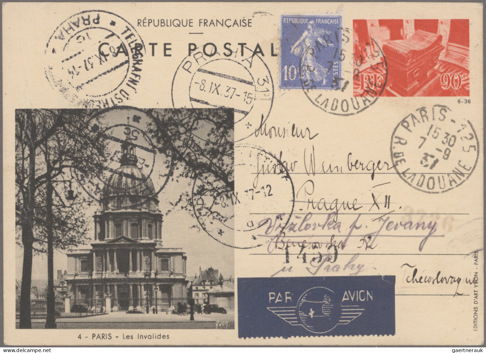 France - Postal Stationery: 1935/1938, Collection Of 24 Pictorial Stationeries, - Sonstige & Ohne Zuordnung