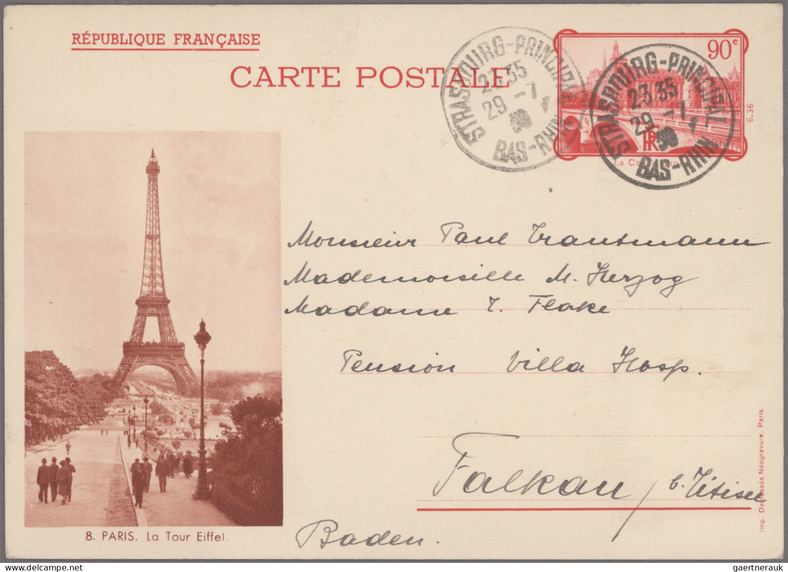 France - Postal Stationery: 1935/1938, Collection Of 24 Pictorial Stationeries, - Andere & Zonder Classificatie
