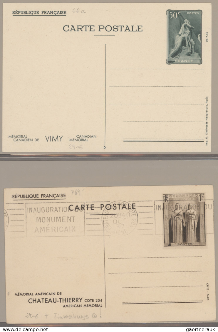 France - Postal Stationery: 1935/1938, Collection Of 24 Pictorial Stationeries, - Sonstige & Ohne Zuordnung