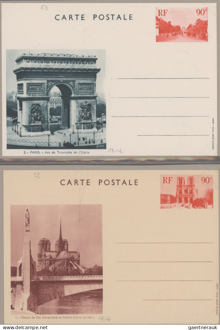 France - Postal stationery: 1935/1938, collection of 24 pictorial stationeries,