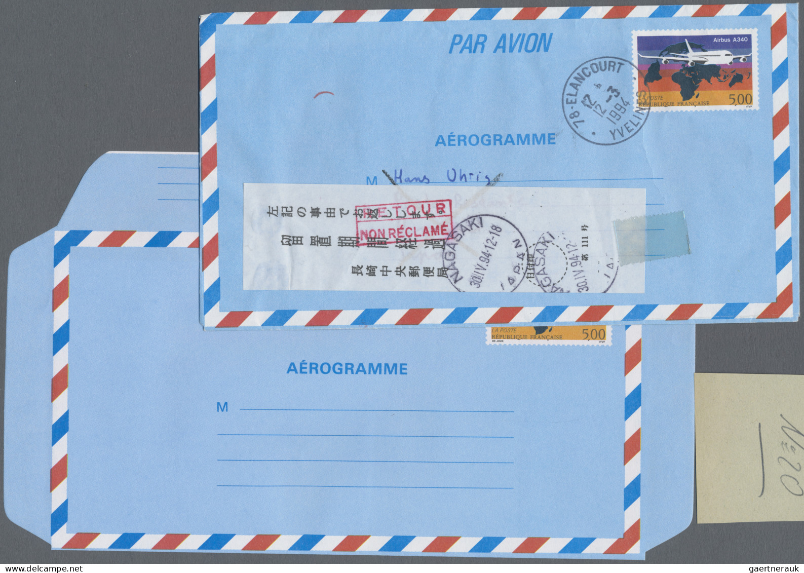 France - Postal stationery: 1970/2000 (ca.), collection of 96 used/unused air le