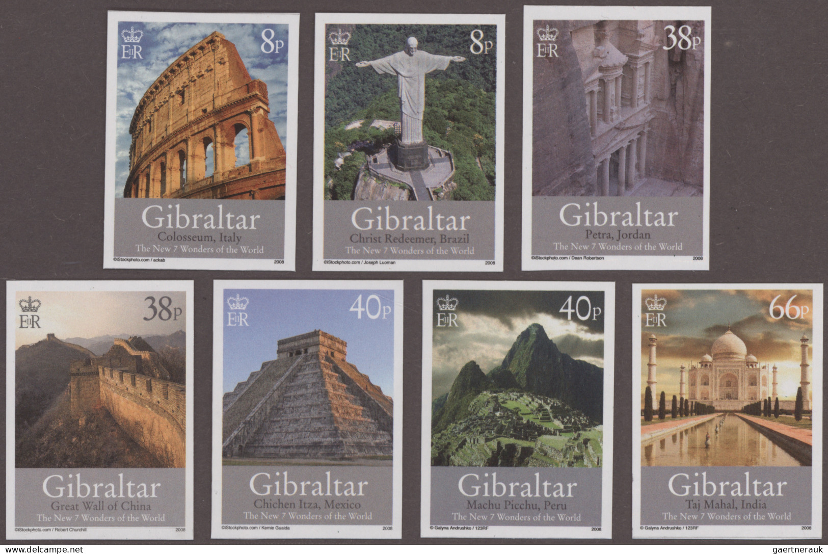 Gibraltar: 2001/2014. Collection containing 1562 IMPERFORATE stamps (inclusive s