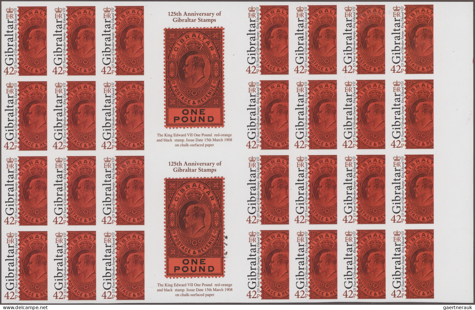 Gibraltar: 2011. Lot With 44 IMPERFORATE Sets à 5 Stamps '125 Years Of Gibraltar - Gibraltar
