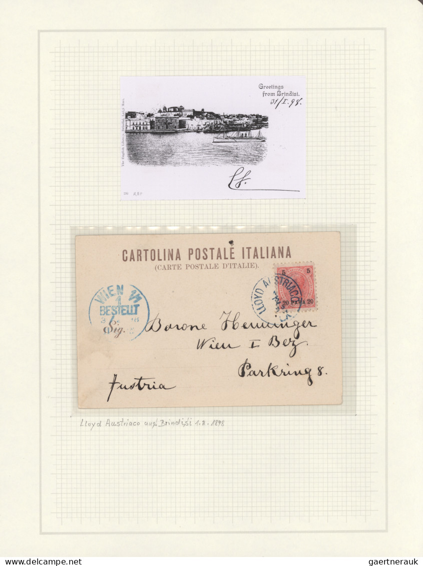 Greece: 1849/1936, Kleine Auf Albenblätter Aufgezogene Spezialsammlung "Die Post - Cartas & Documentos