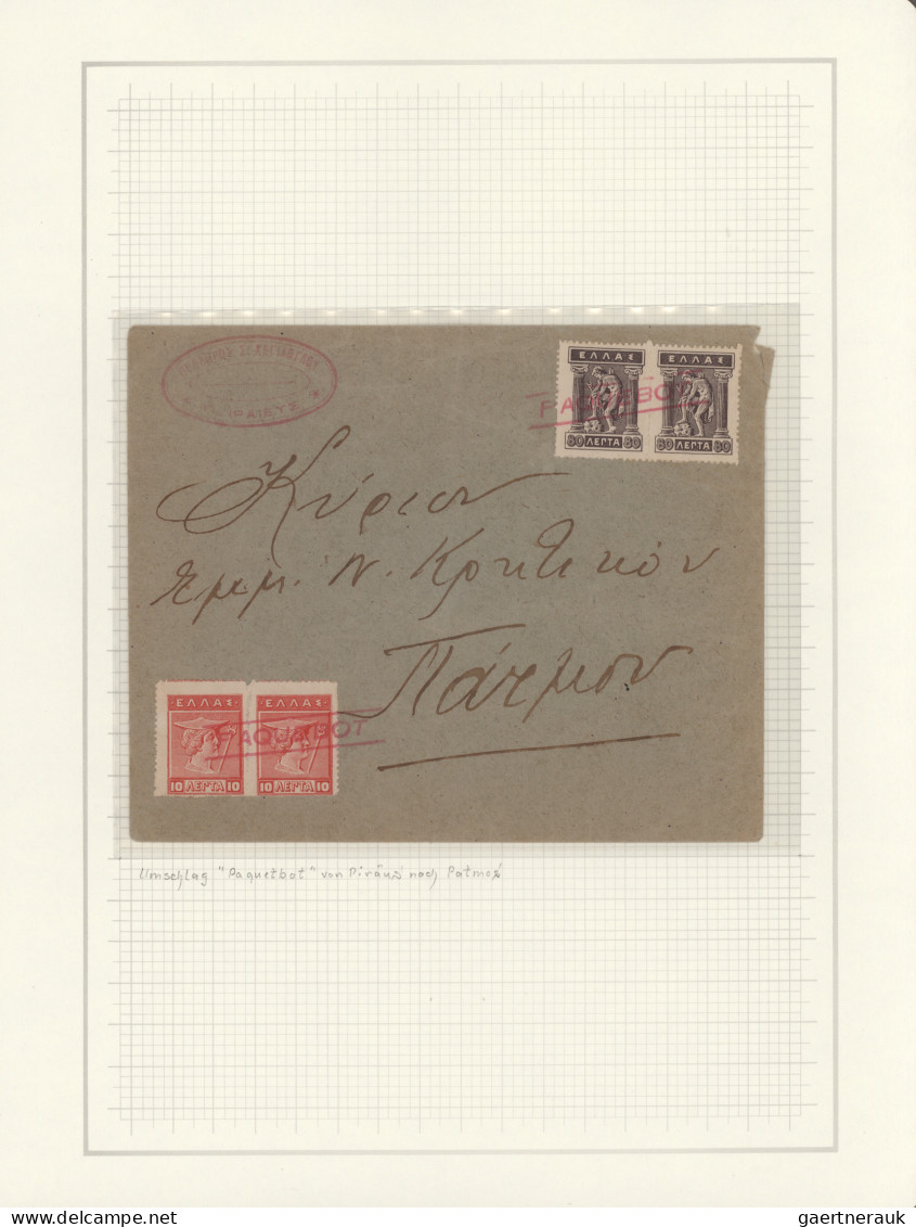 Greece: 1849/1936, Kleine Auf Albenblätter Aufgezogene Spezialsammlung "Die Post - Storia Postale