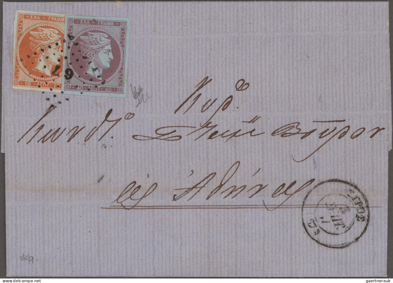 Greece: 1866/1888 Collection Of 26 Covers/folded Letters, All Franked By Stamps - Brieven En Documenten