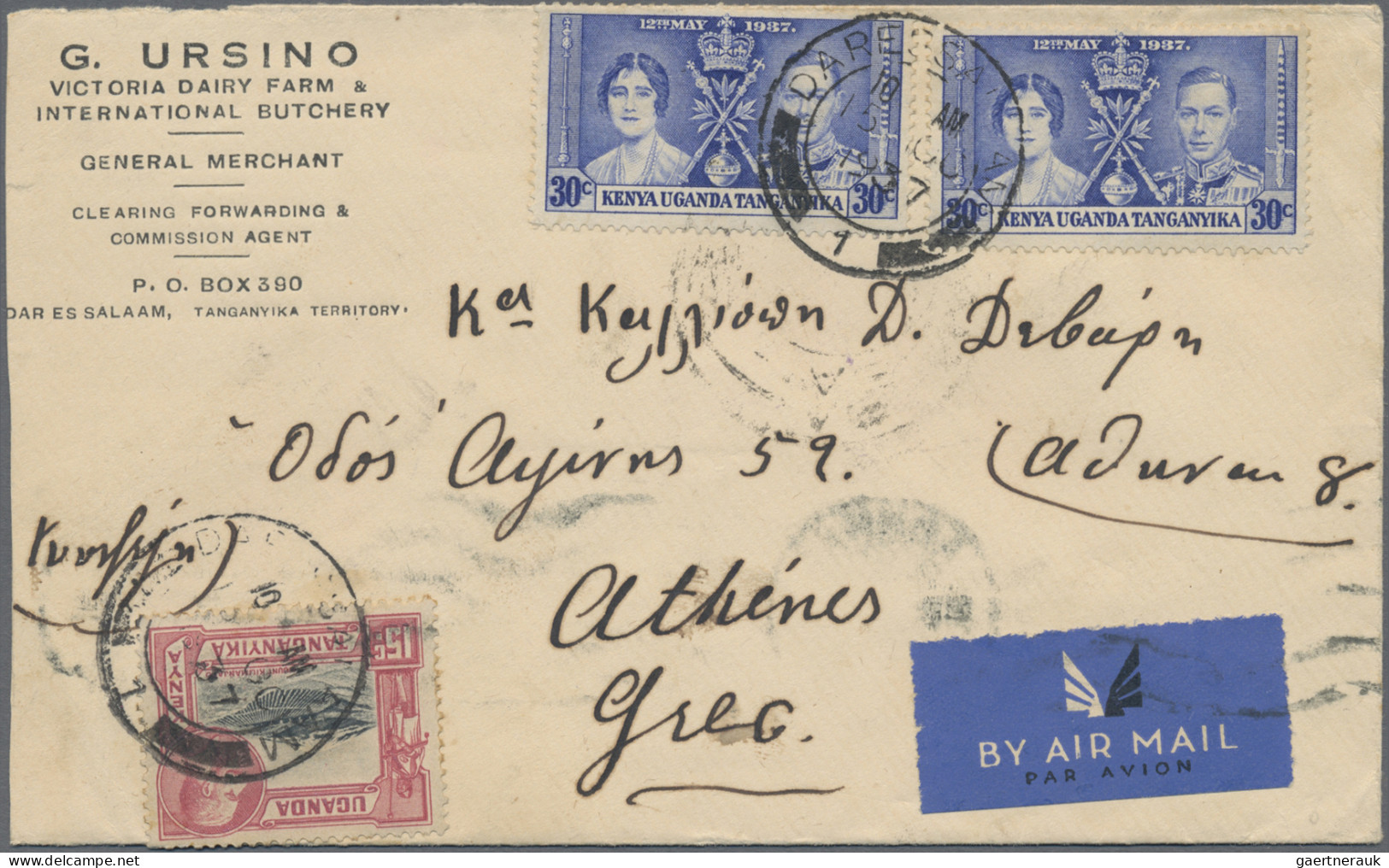 Greece: 1936/1941, Assortment Of 45 Covers/cards (14 To Foreign Destinations And - Storia Postale