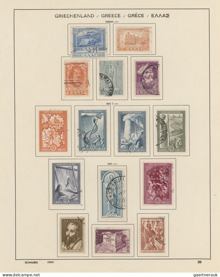 Greece: 1945/1991, Neatly Used Collection In A Schaubek Album, Appears To Be Com - Usati