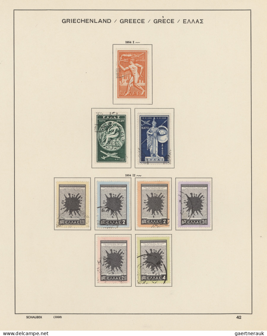 Greece: 1945/1991, Neatly Used Collection In A Schaubek Album, Appears To Be Com - Used Stamps