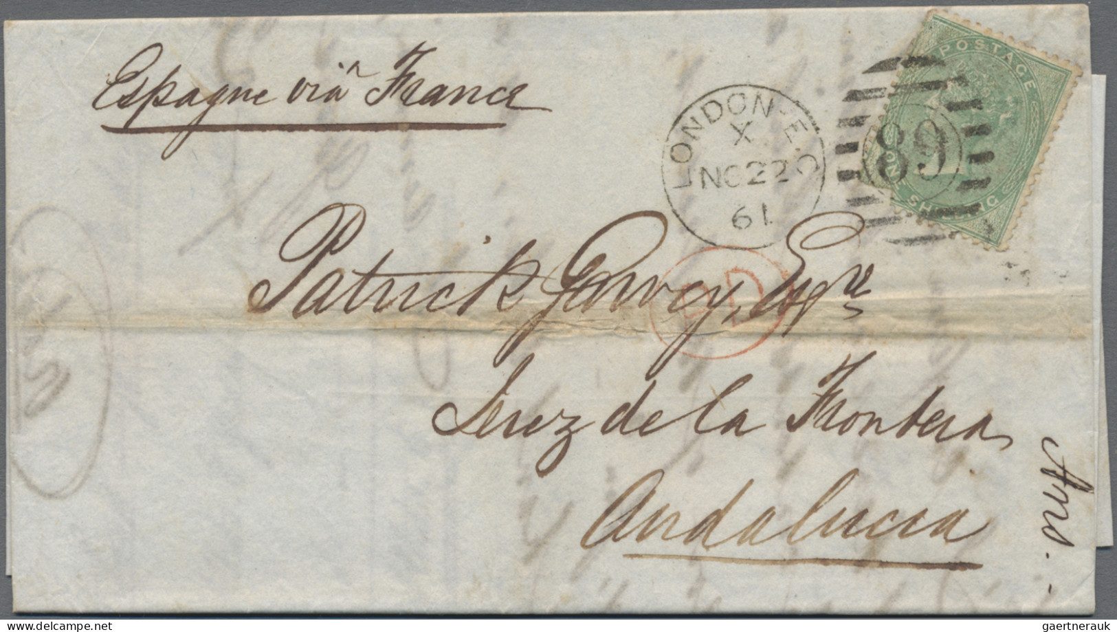 Great Britain: 1836/1900 Ca.- Destination SPAIN: Group Of 15 Letters, Covers And - Other & Unclassified