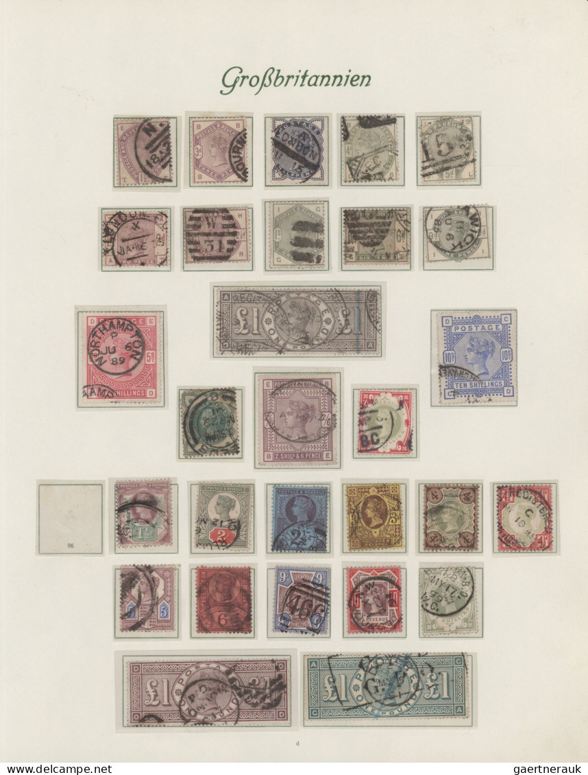 Great Britain: 1840/1950, Used Collection In A Borek Binder, Slightly Varied Con - Gebraucht