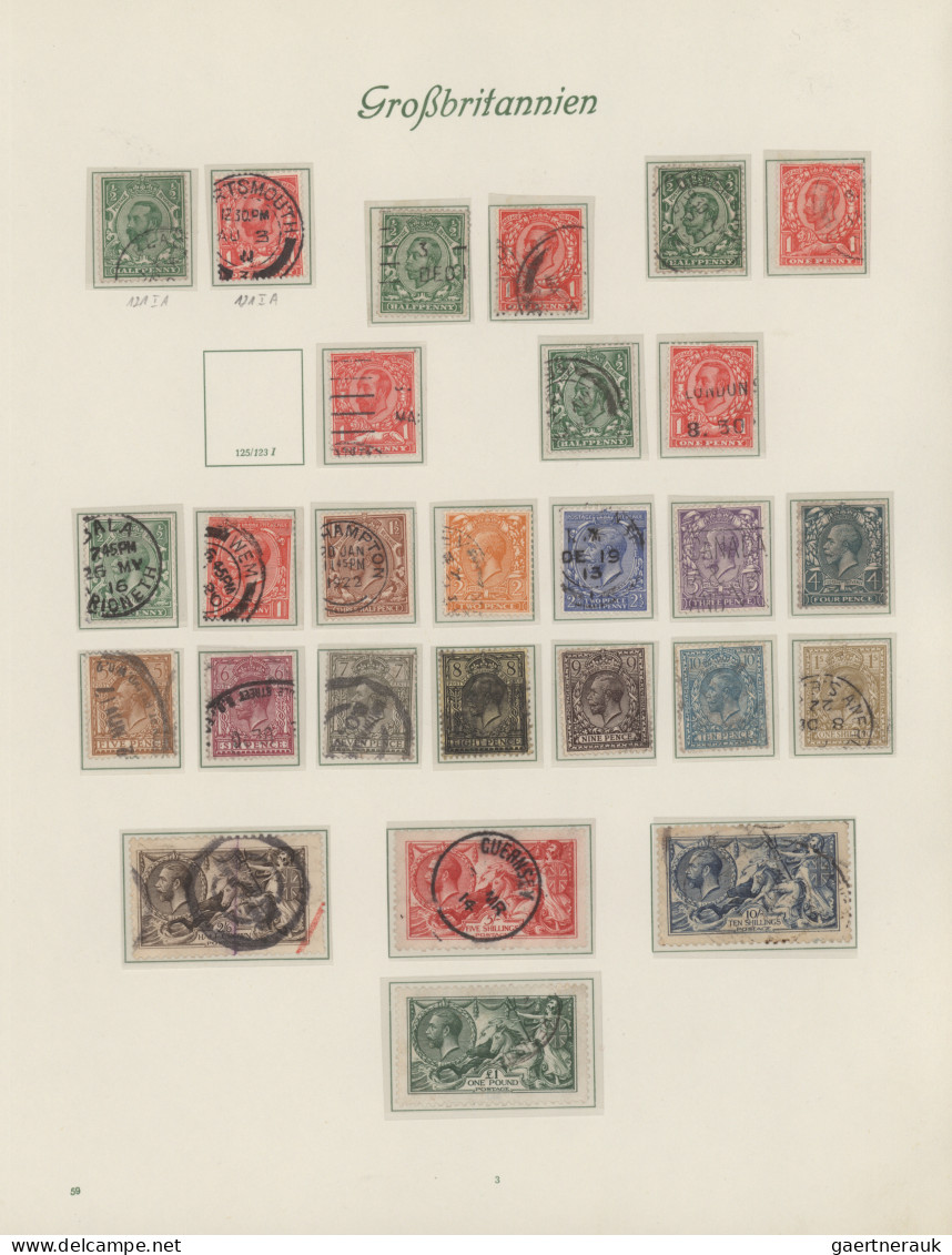 Great Britain: 1840/1950, Used Collection In A Borek Binder, Slightly Varied Con - Gebruikt