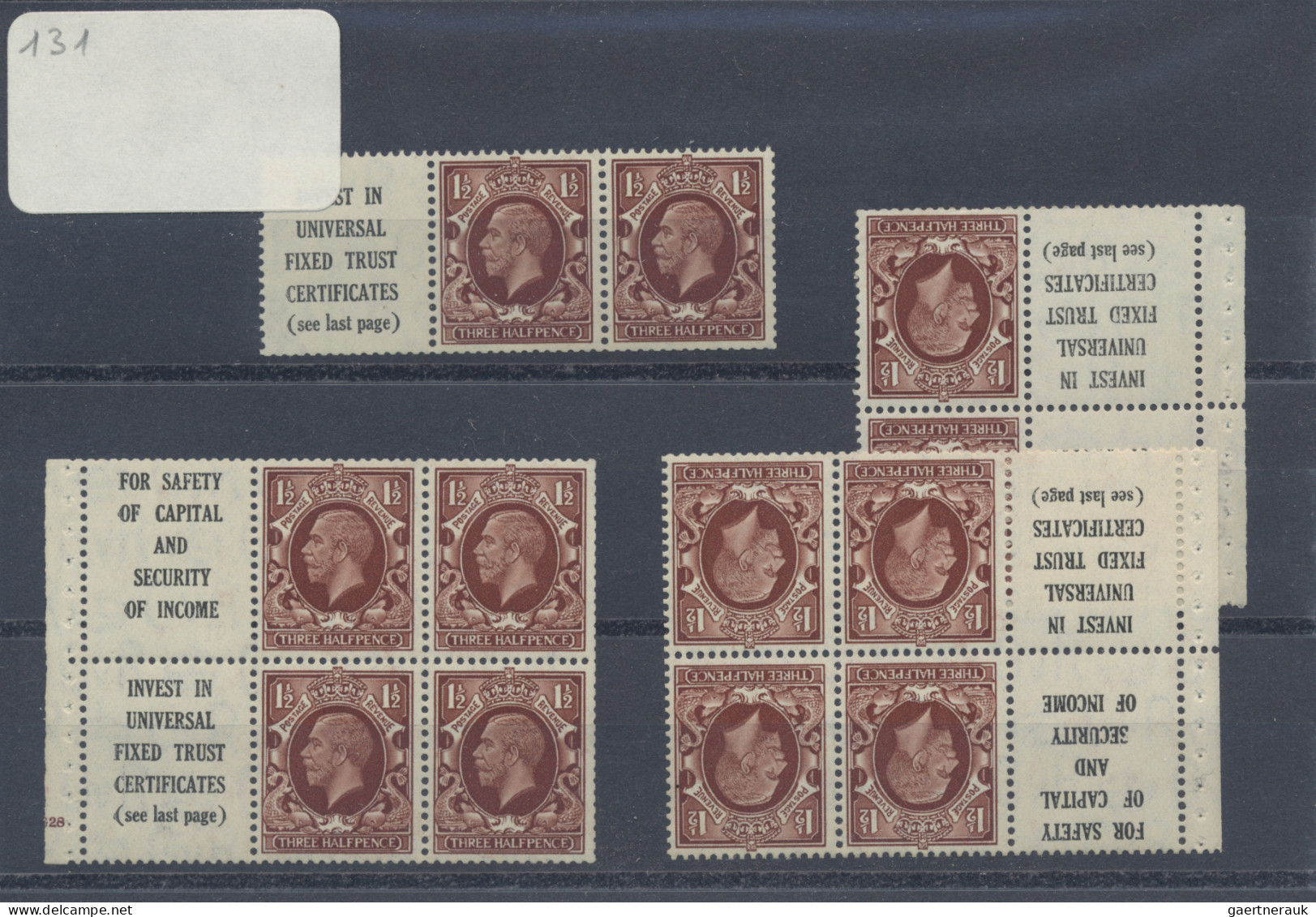 Great Britain - Se-tenants: 1935, Comprehensive Collection Of Mint Booklet Panes - Sonstige