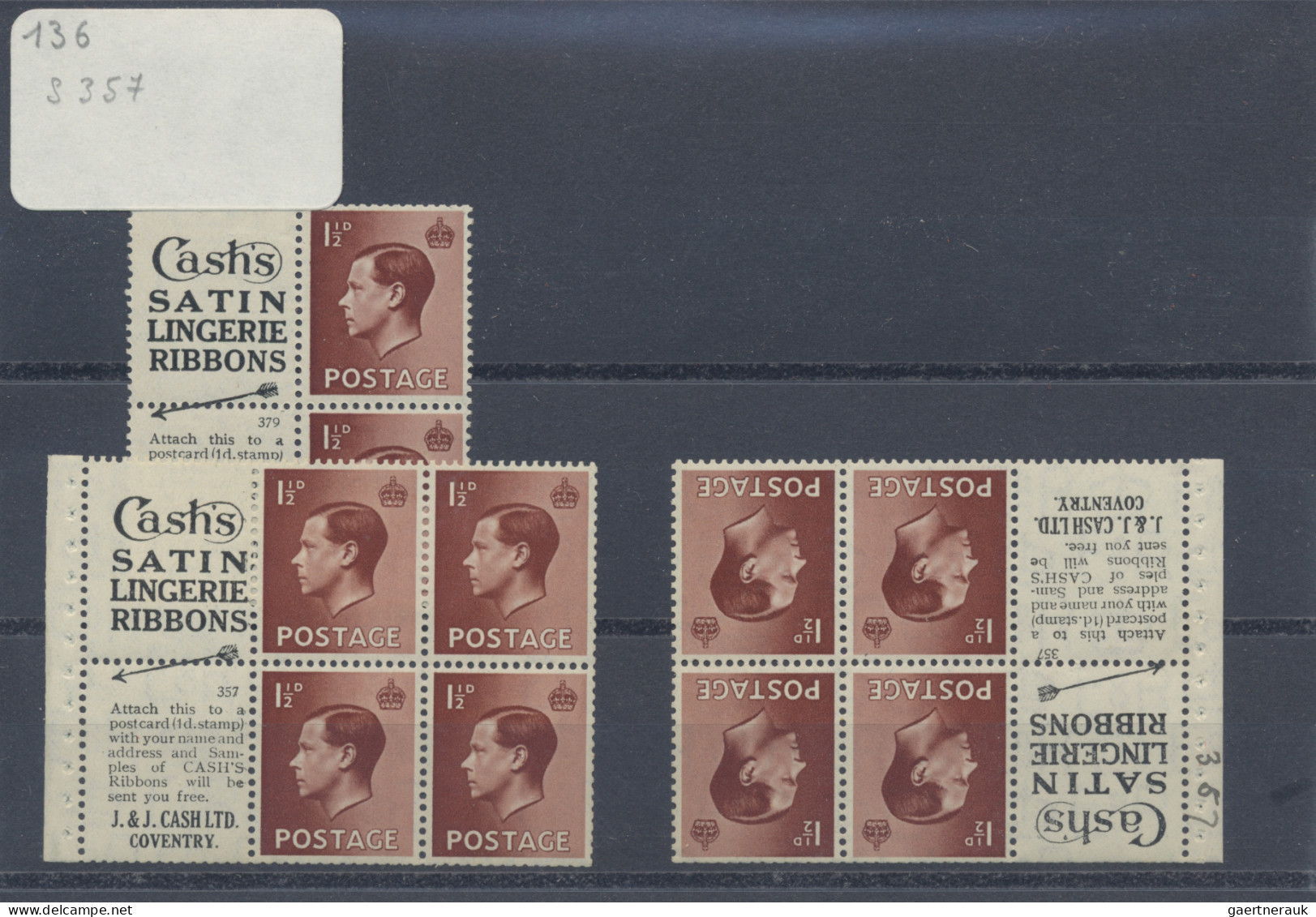 Great Britain - Se-tenants: 1936, Comprehensive Collection Of Mint Booklet Panes - Other