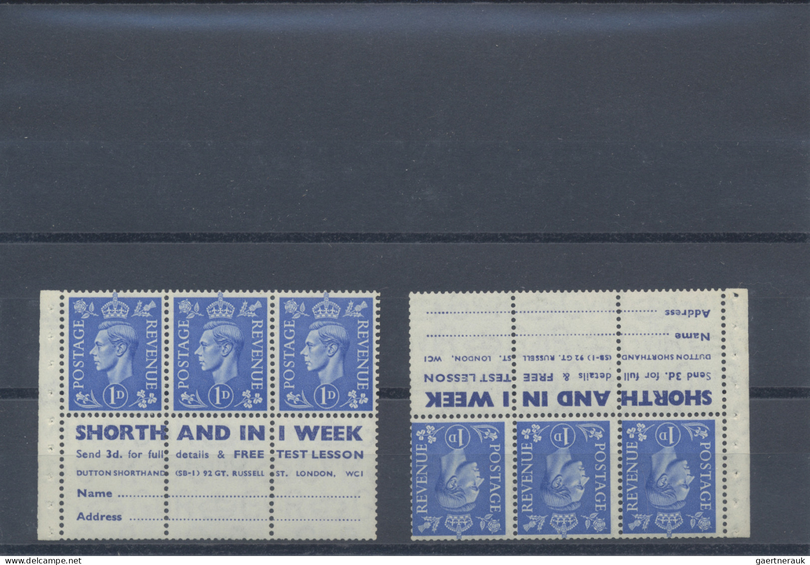 Great Britain - Se-tenants: 1938, Comprehensive Collection Of Mint Booklet Panes - Sonstige