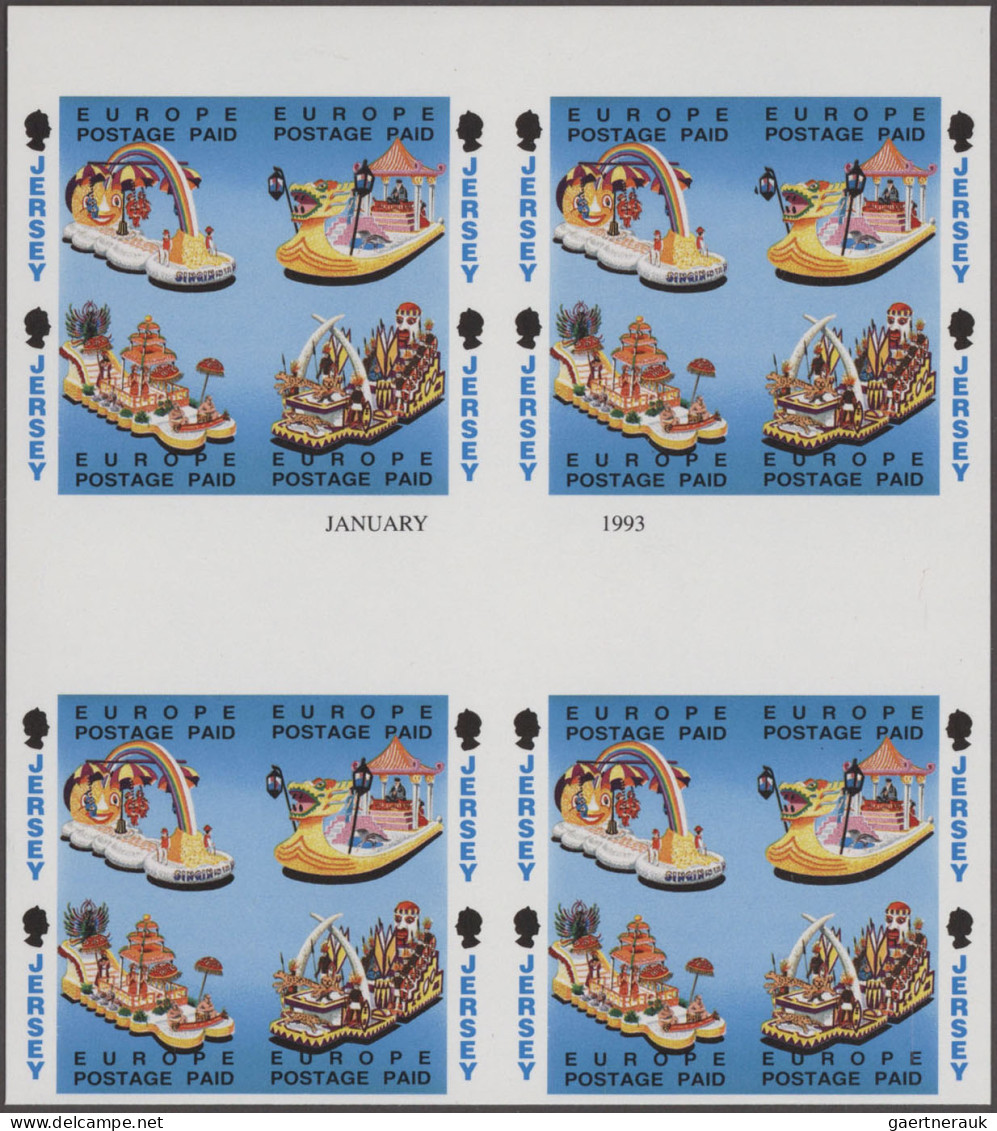 Jersey: 1989/1999. Collection containing 21924 IMPERFORATE stamps and 1 IMPERFOR